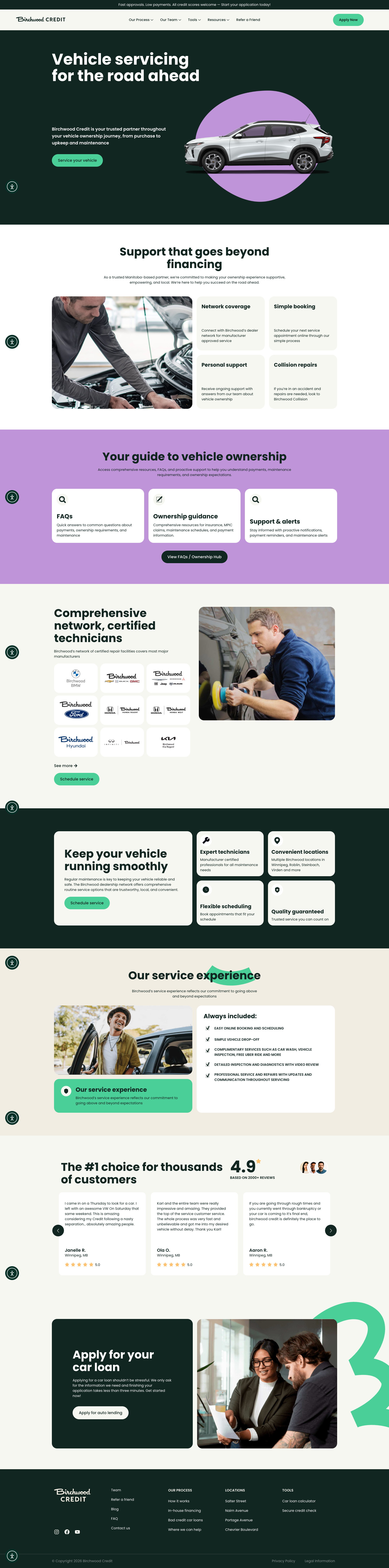 Service details page